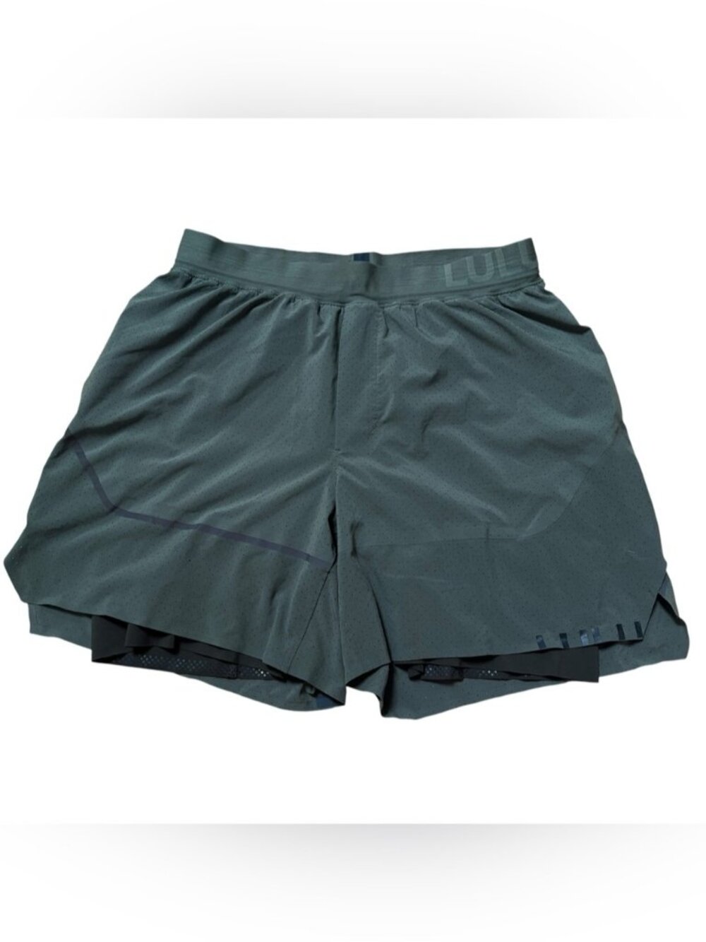 Lululemon Men Surge Shorts 6" Lined Green Size Medium